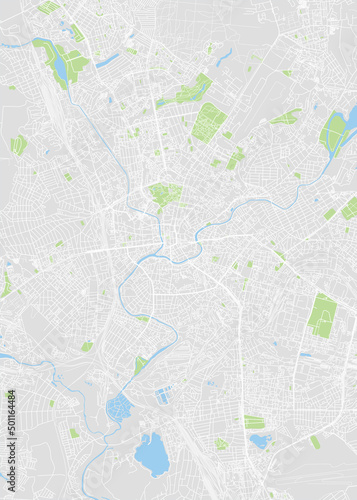 Obraz na plátně City map Kharkiv, color detailed plan, vector illustration