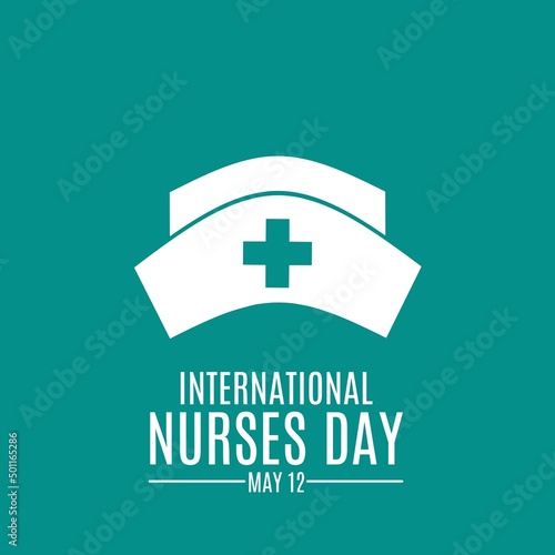 vector illustration of a nurse's hat suitable for international nurses day. Isolated on green background
