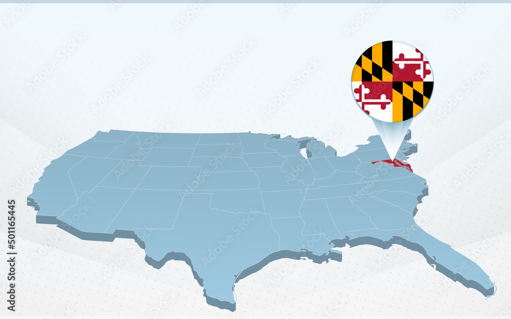 Maryland State Map On United States Of America Map In Perspective 1000 F 501165445 ZBgivRkIdIgtasHx6vNddtiOZqodmTId 