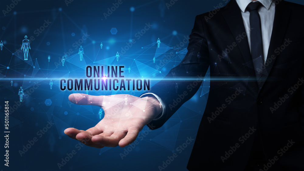 Hand holding social media related inscription Hand holding social media related inscription
