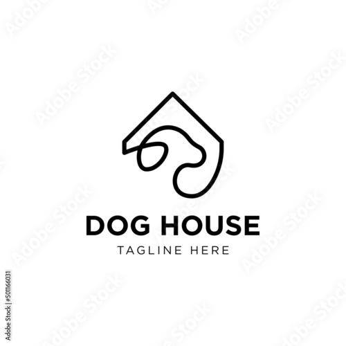 Dog house logo and icon design vector.