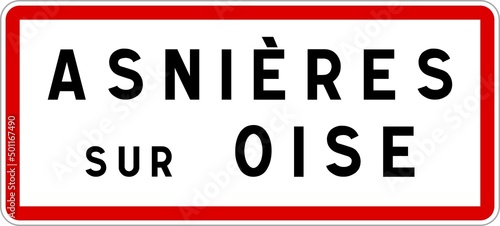 Konstfotografi Panneau entrée ville agglomération Asnières-sur-Oise / Town entrance sign Asnièr