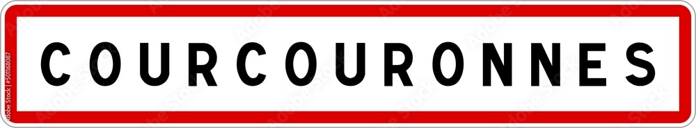 Panneau entrée ville agglomération Courcouronnes / Town entrance sign Courcouronnes
