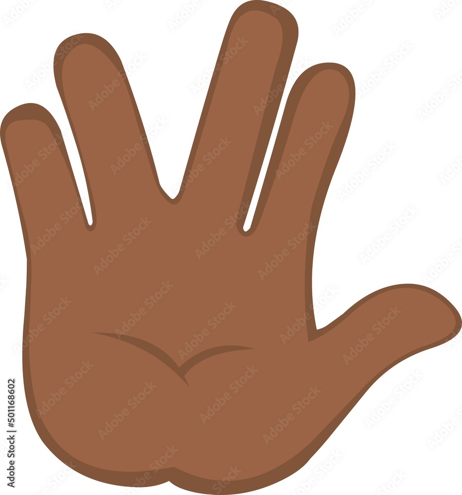 Vector illustration of a brown hand doing the classic vulcan salute Vector illustration of a brown hand doing the classic vulcan salute