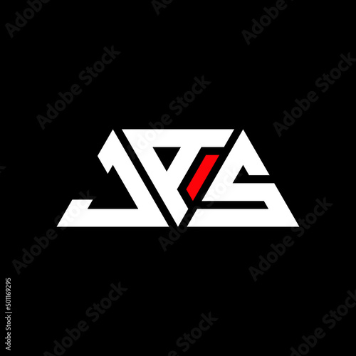 JAS triangle letter logo design with triangle shape. JAS triangle logo design monogJAm. JAS triangle vector logo template with red color. JAS triangular logo Simple, Elegant, and Luxurious Logo...