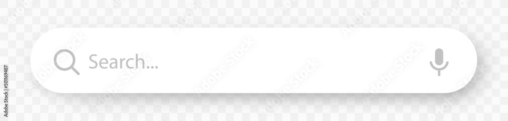 Search bar. Search window with shadow on transparent background. Search bar for UI interface - stock vector. - obrazy, fototapety, plakaty 