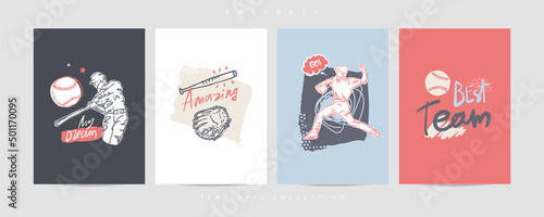 Collection of baseball vector designs. Print for t-shirt, hand drawing, typography design.