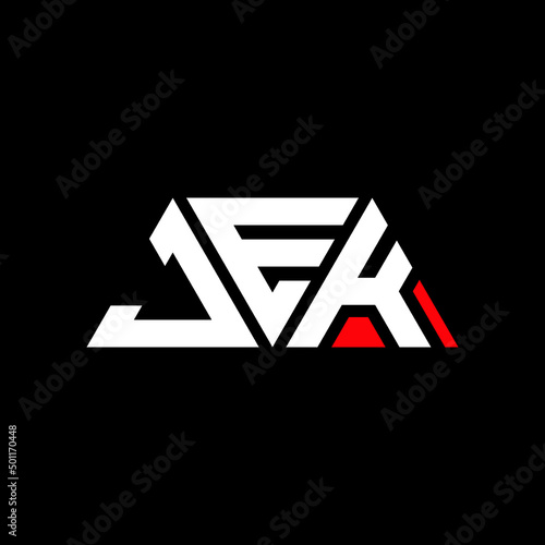 JEK triangle letter logo design with triangle shape. JEK triangle logo design monogram. JEK triangle vector logo template with JEd color. JEK triangular logo Simple, Elegant, and Luxurious Logo...