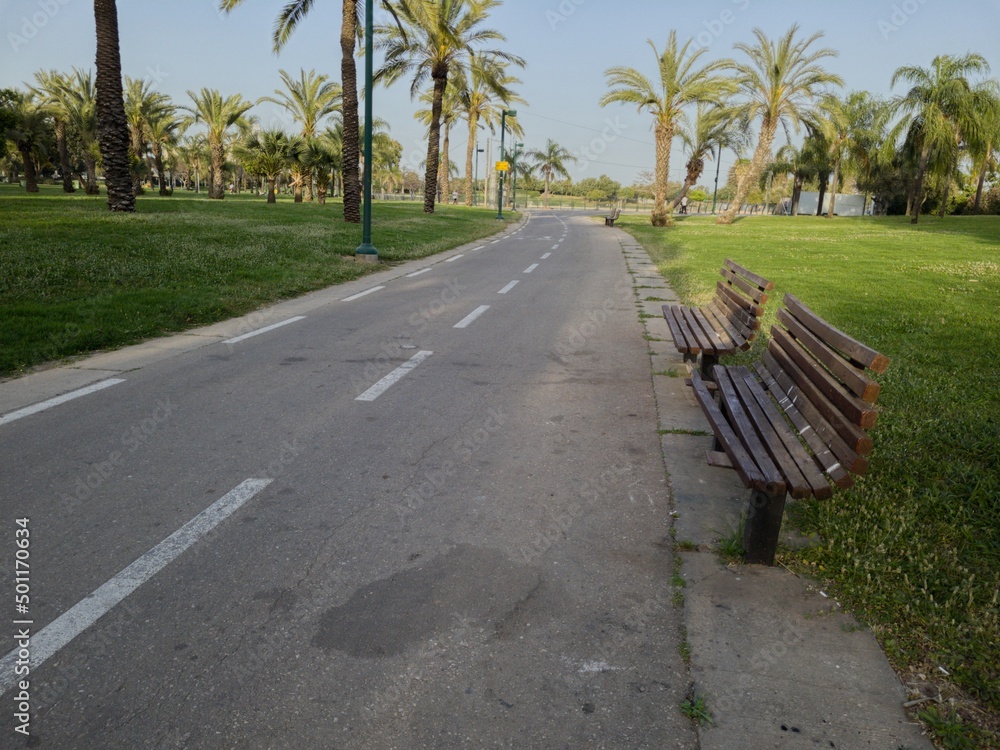 Green Beautiful View of Menachem Begin, Darom Park, Tel-Aviv, Israel Green Beautiful View of Menachem Begin, Darom Park, Tel-Aviv, Israel