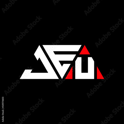 JEU triangle letter logo design with triangle shape. JEU triangle logo design monogram. JEU triangle vector logo template with JEd color. JEU triangular logo Simple, Elegant, and Luxurious Logo...