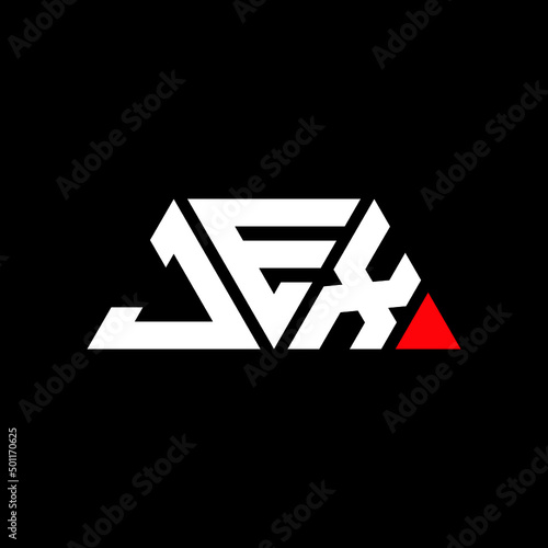 JEX triangle letter logo design with triangle shape. JEX triangle logo design monogram. JEX triangle vector logo template with JEd color. JEX triangular logo Simple, Elegant, and Luxurious Logo...