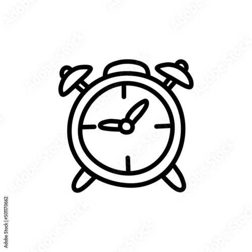 Sketch alarm clock. Hand drawn doodle icon. Sign symbol. Vector.