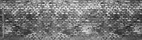 Brick wall panoramic background. Vintage brick wall Background