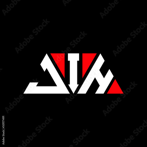 JIH tJIangle letter logo design with tJIangle shape. JIH tJIangle logo design monogram. JIH tJIangle vector logo template with red color. JIH tJIangular logo Simple, Elegant, and LuxuJIous Logo...