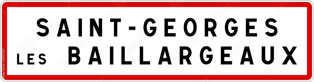 Panneau entrée ville agglomération Saint-Georges-lès-Baillargeaux / Town entrance sign Saint-Georges-lès-Baillargeaux Panneau entrée ville agglomération Saint-Georges-lès-Baillargeaux / Town entrance sign Saint-Georges-lès-Baillargeaux