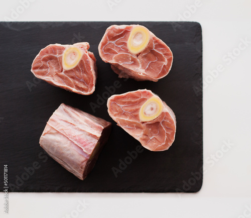 Raw veal shanks photo