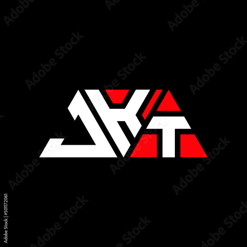 JKT triangle letter logo design with triangle shape. JKT triangle logo design monogram. JKT triangle vector logo template with red color. JKT triangular logo Simple, Elegant, and Luxurious Logo... photo