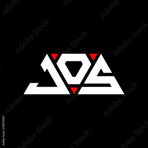 JOS triangle letter logo design with triangle shape. JOS triangle logo design monogram. JOS triangle vector logo template with red color. JOS triangular logo Simple, Elegant, and Luxurious Logo... photo