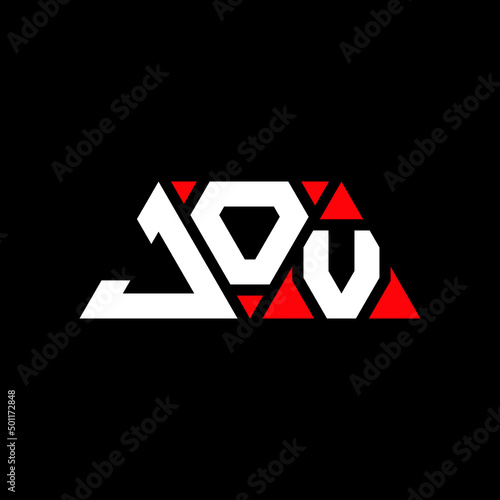 JOV triangle letter logo design with triangle shape. JOV triangle logo design monogram. JOV triangle vector logo template with red color. JOV triangular logo Simple, Elegant, and Luxurious Logo... photo