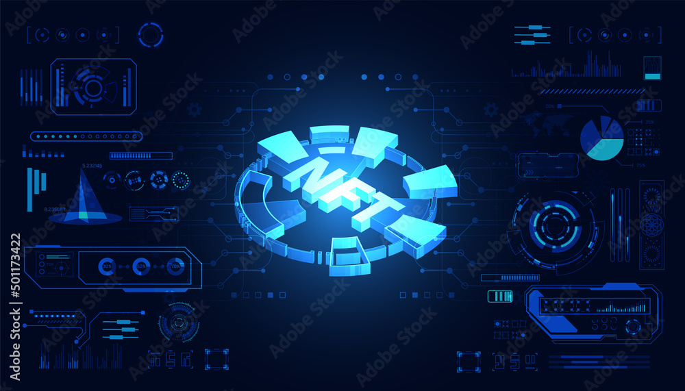 Vmf Ui Vetor de Abstract NTF Digital technology ui futuristic concept hud ...