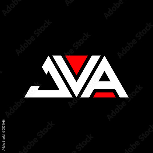 JVA triangle letter logo design with triangle shape. JVA triangle logo design monogram. JVA triangle vector logo template with red color. JVA triangular logo Simple, Elegant, and Luxurious Logo... photo