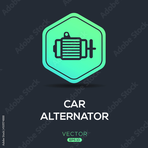 Creative (Car alternator) Icon, Vector sign.