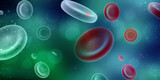 3d rendering red streaming blood cells background

