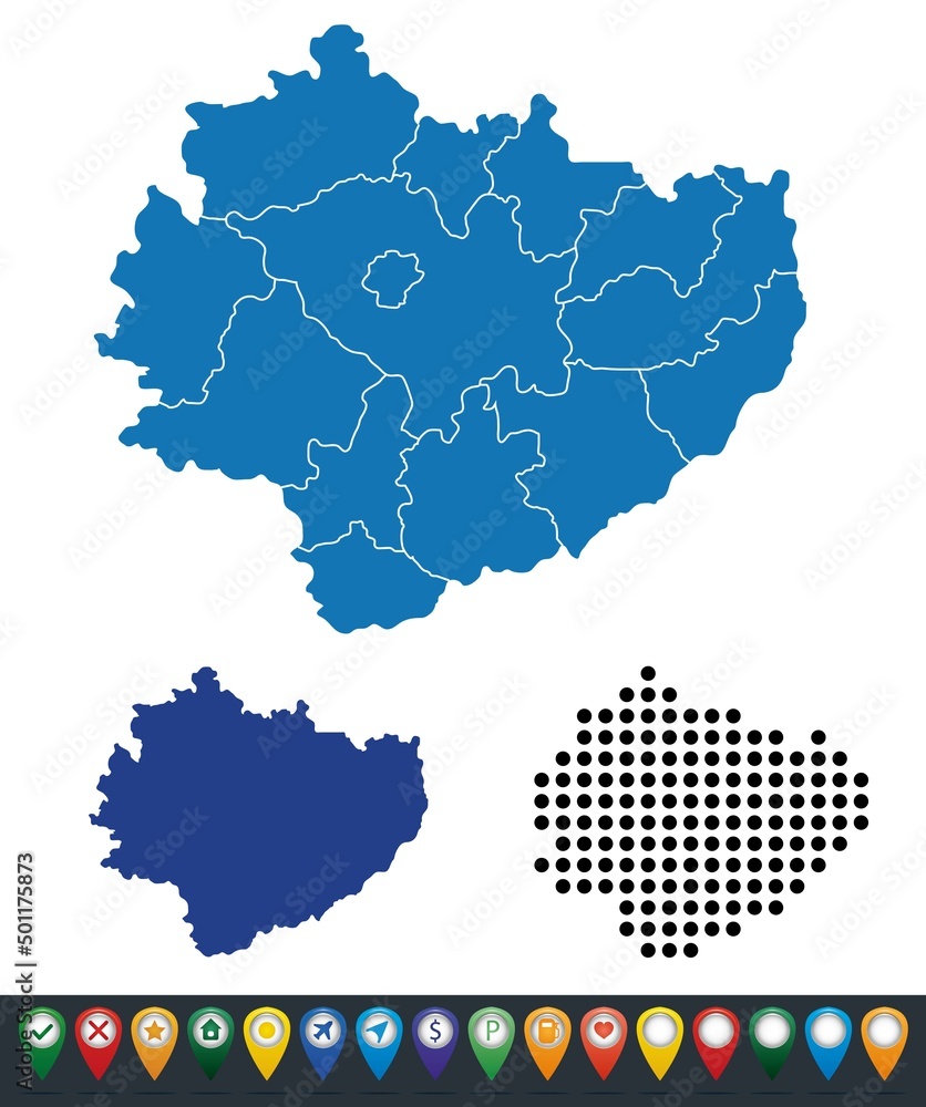 Obraz premium Set maps of Świętokrzyskie Voivodeship