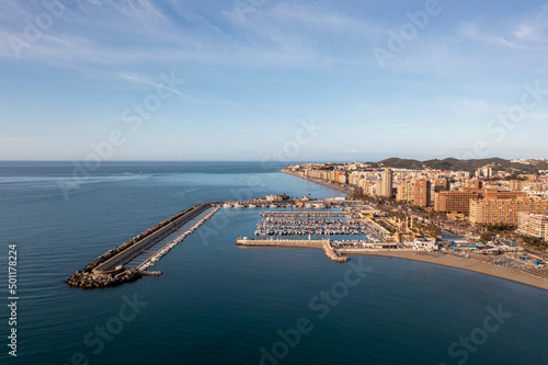 vista de aérea del puerto de Fuengirola en un bonito día, Andalucía photo
