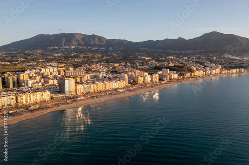 vista de la playa del centro de Fuengirola, Andalucía photo