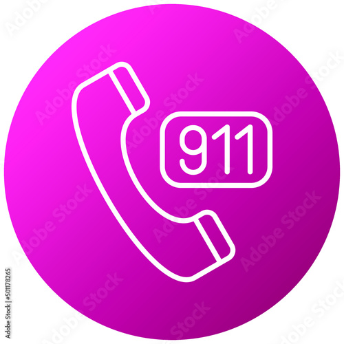 Vector Design Call 911 Icon Style