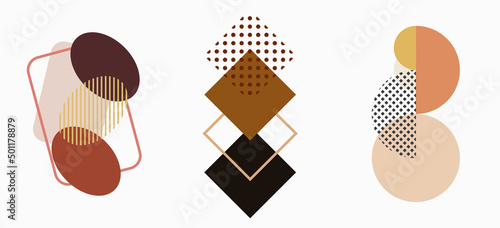 Abstract shapes wall print background