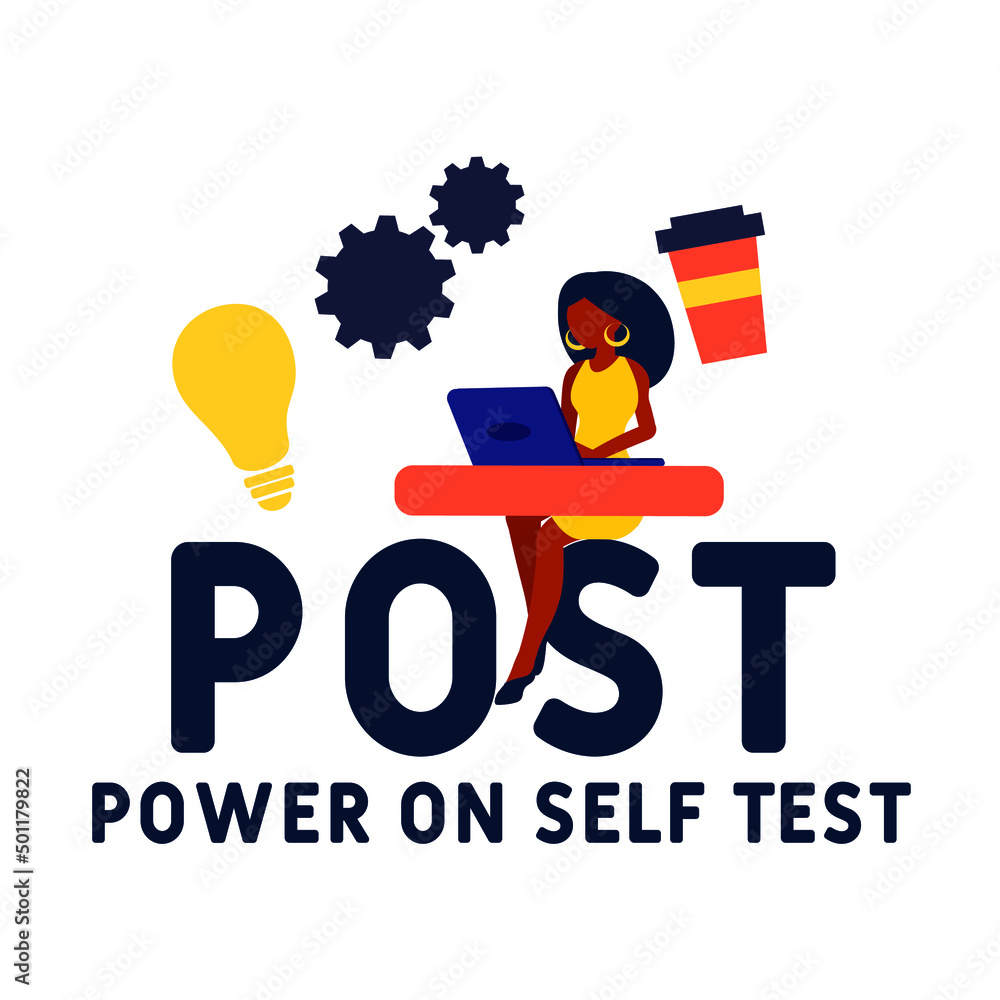 POST - Power On Self Test acronym. business concept background. vector illustration concept with keywords and icons. lettering illustration with icons for web banner, flyer, landing pag POST - Power On Self Test acronym. business concept background. vector illustration concept with keywords and icons. lettering illustration with icons for web banner, flyer, landing pag