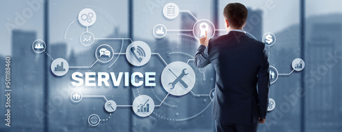Technical Service Business Technology Internet Concept. 3D icons