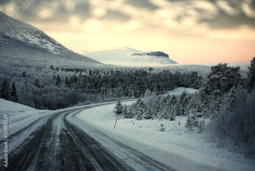 Frosty Sunrise On The Road