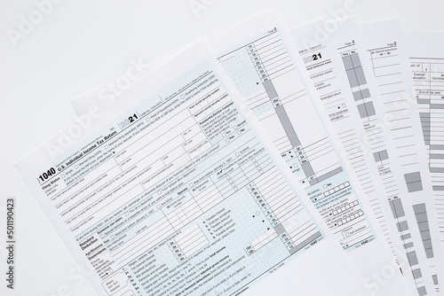 Wallpaper Mural Tax season concept. Annual tax form under US law Torontodigital.ca