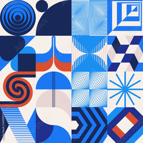 Scandi Art Made With Scandinavian Inspired Graphics Using Abstract Vector Geometric Shapes