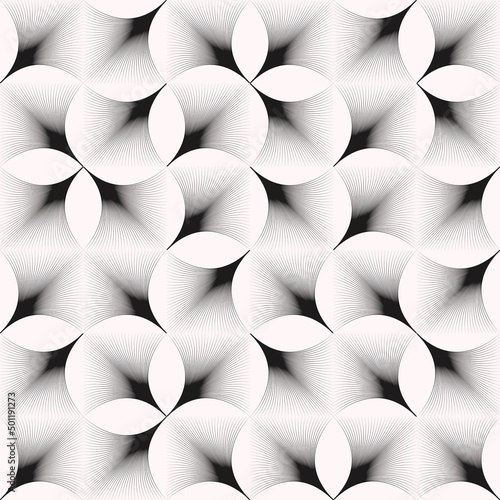 Monochrome Color Abstract Vector Pattern Design Made With Random Geometric Shapes