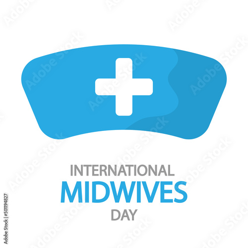 International Day Midwives hat, vector art illustration.