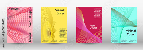 Minimum vector coverage. A set of modern abstract covers. Modern abstract background. Creative backgrounds from abstract lines to create a fashionable abstract cover, banner, poster, booklet.