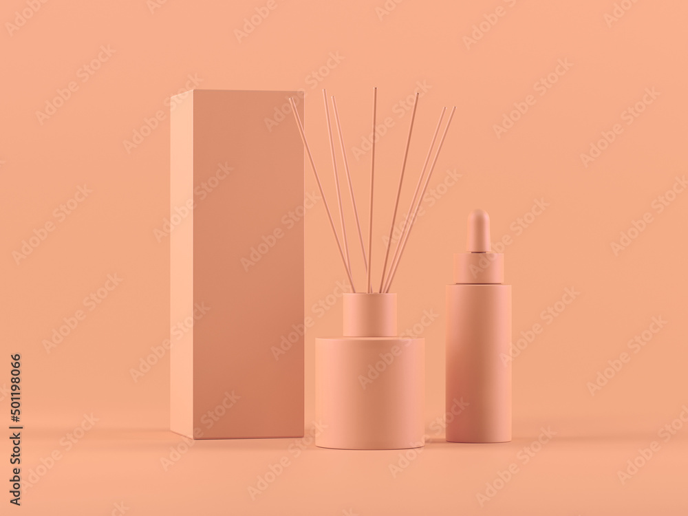 Cosmetic bottle mock-up. Minimal box 3d. Cosmetic bottle mock-up. Minimal box 3d.