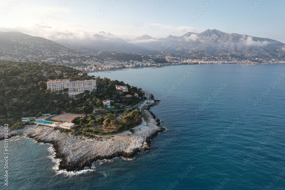Obraz premium vue aérienne sur le Cap-Martin - Roquebrune-Cap-Martin Alpes-Maritimes