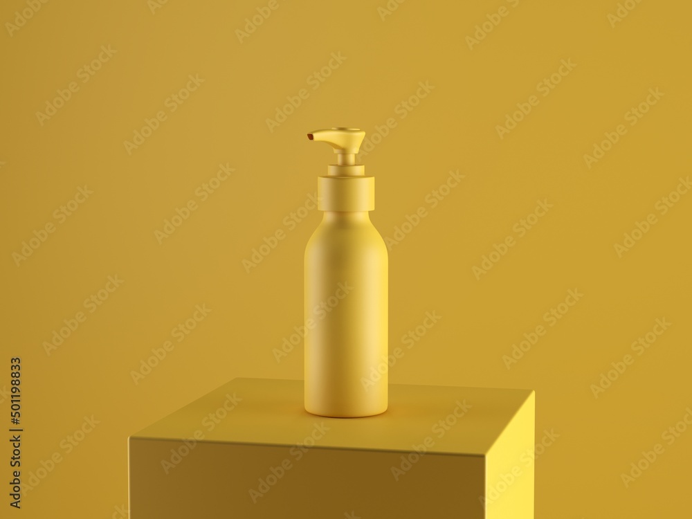 Cosmetic bottle mock-up. Minimal box 3d. Cosmetic bottle mock-up. Minimal box 3d.