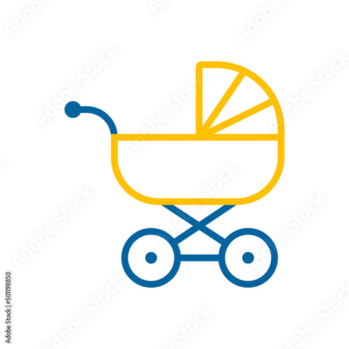 Stroller baby, carriage vector icon