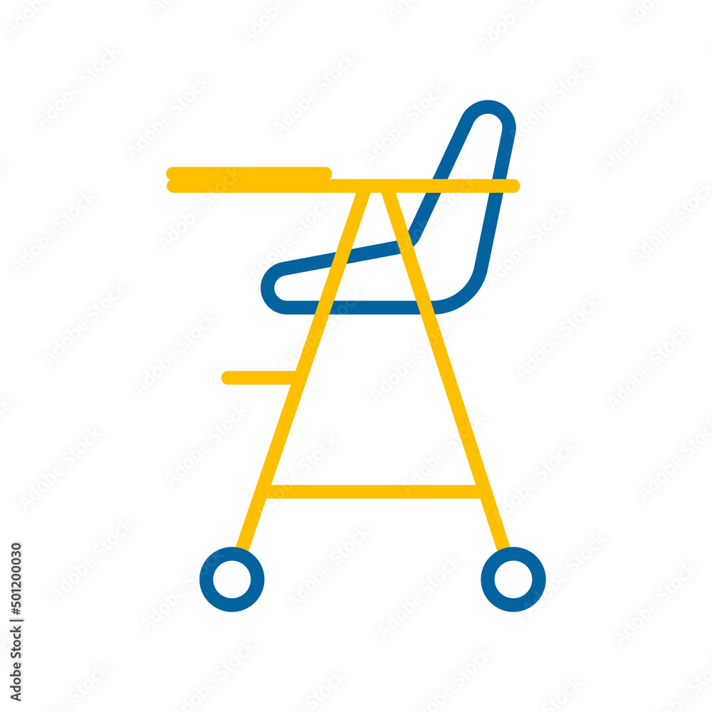 Baby chair vector isolated icon Baby chair vector isolated icon