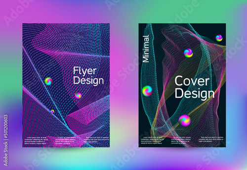 Minimum coverage of a vector. Cover design. Set of modern abstract musical backgrounds. Sound flyer for creating a fashionable cover, banner, poster, booklet...