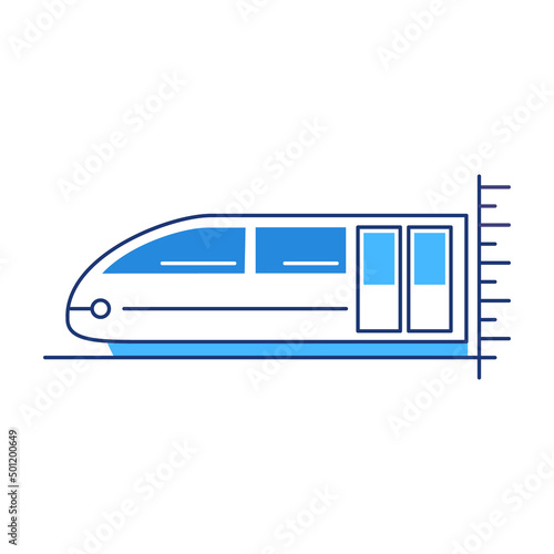 Vector illustration of cartoon train on white background.