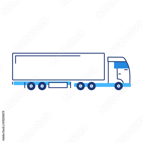 Vector illustration of cartoon truck on white background.