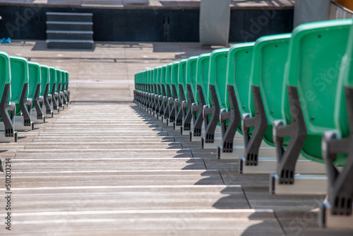 Open air theater green chairs © jovannig