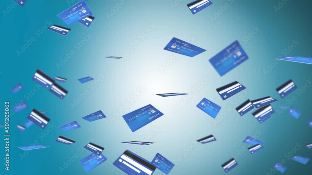 Card Loop. Image 3D loop Animation Background of a credit card with a chip . Business ...